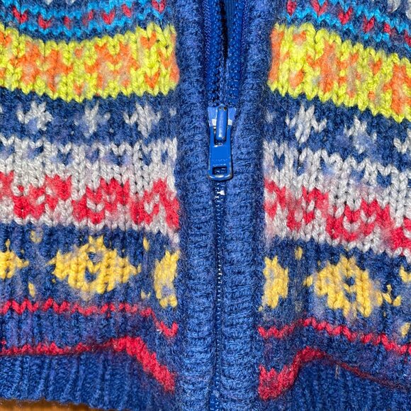 Gap Colorful  Infant Zip Up Cardigan Hooded Sweater Nordic Design 6-12 months - Picture 4 of 9